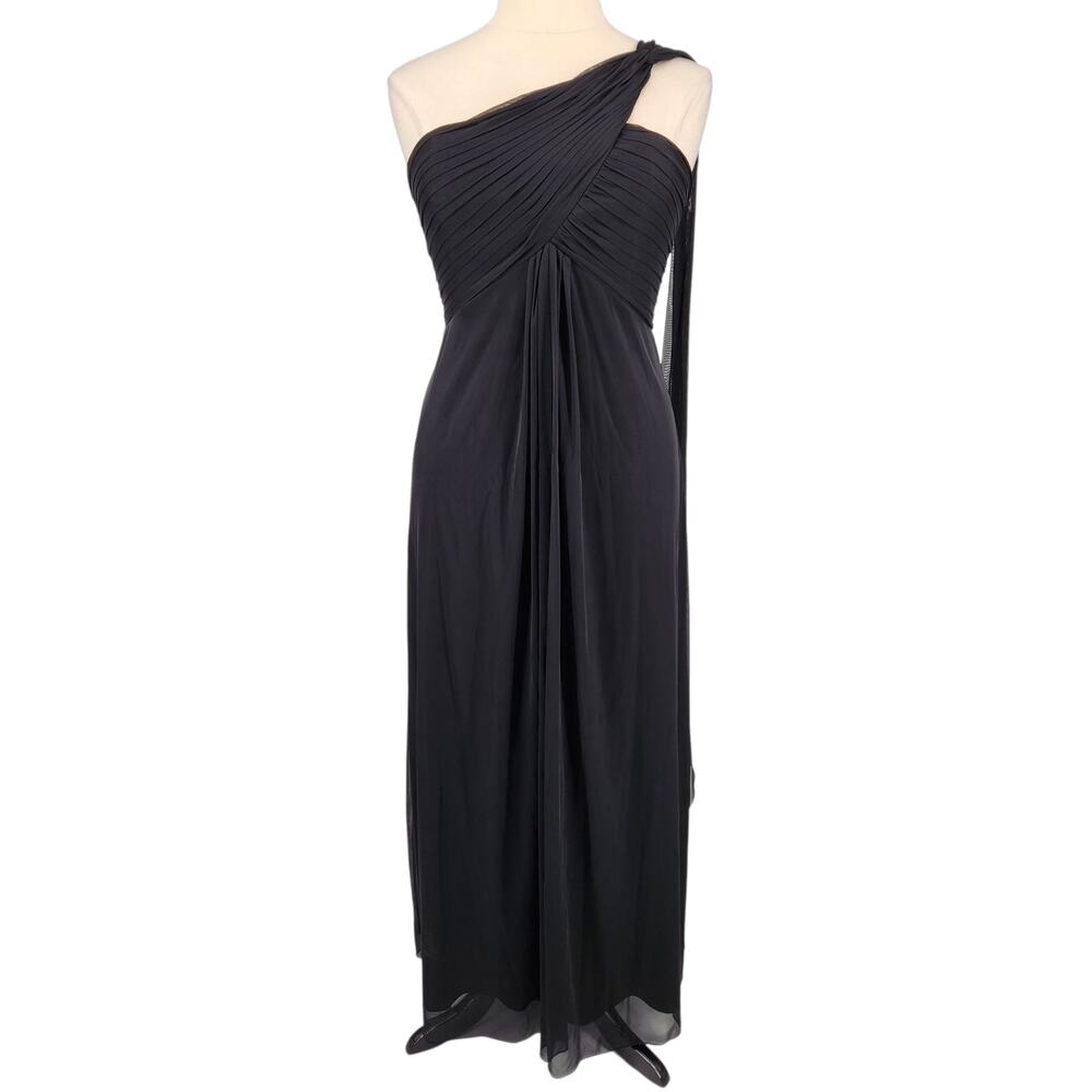 Alex Evenings Black One-Shoulder Maxi Dress